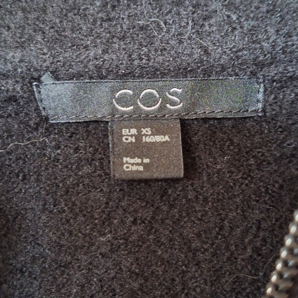 Cos Womens 100% Wool Full Zip Oversized Jacket Black Size XS - Picture 2 of 7